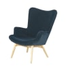 Poltrona stile scandinavo in velluto blu notte